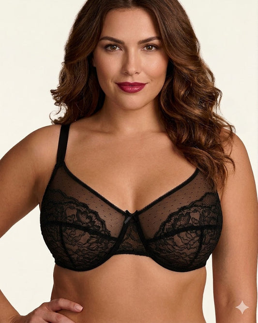Formiva® Minimizer Bras for Women Enchante Full Coverage Underwire Bras Plus Size Lifting Floral Lace Bra for Heavy Breast