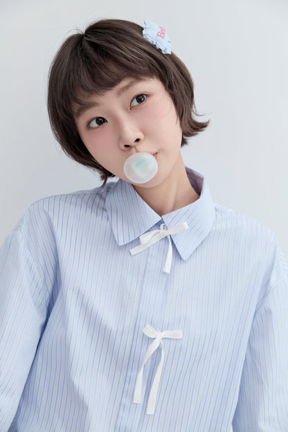 Formiva® Pet Friendly Striped Shirt with Bow Tie Closure