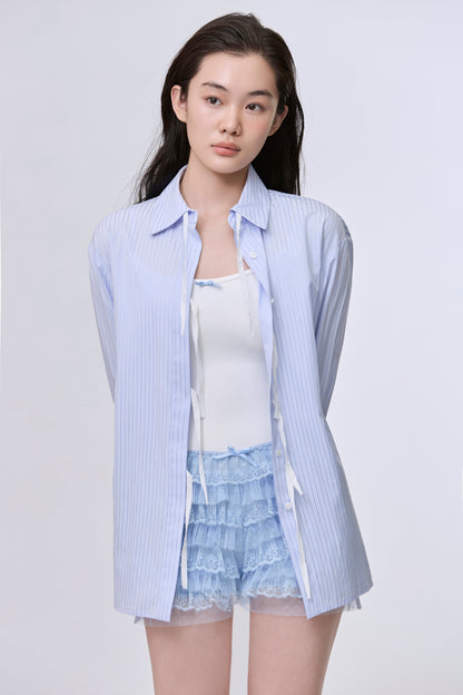 Formiva® Pet Friendly Striped Shirt with Bow Tie Closure