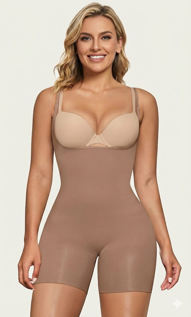 Formiva® Open Bust Shapewear Tummy Control Bodysuits for Women Seamless Compression High Waisted Body Shaper