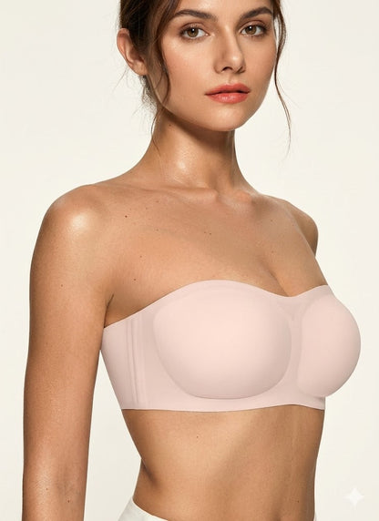 Formiva® Womens Strapless Bras Push Up Bandeau Bra Non Slip Wireless Supportive Padded Bras Seamless Comfortable Tube Bra