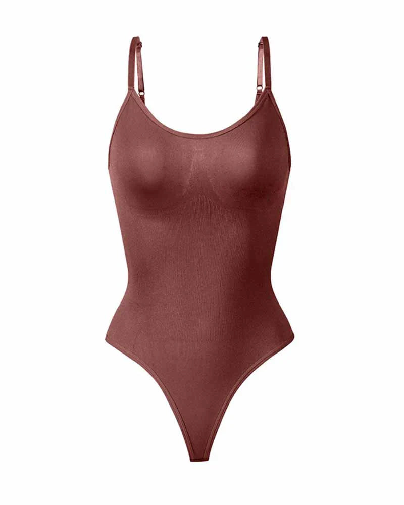 Formiva® Seamless Tummy Control Round Neck Thong Tank Top Body Shaper Bodysuits