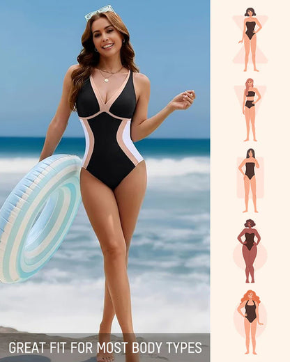 Formiva® Color Block Tummy Control One-Piece Swimsuit