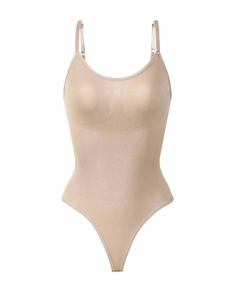 Formiva® Seamless Tummy Control Round Neck Thong Tank Top Body Shaper Bodysuits