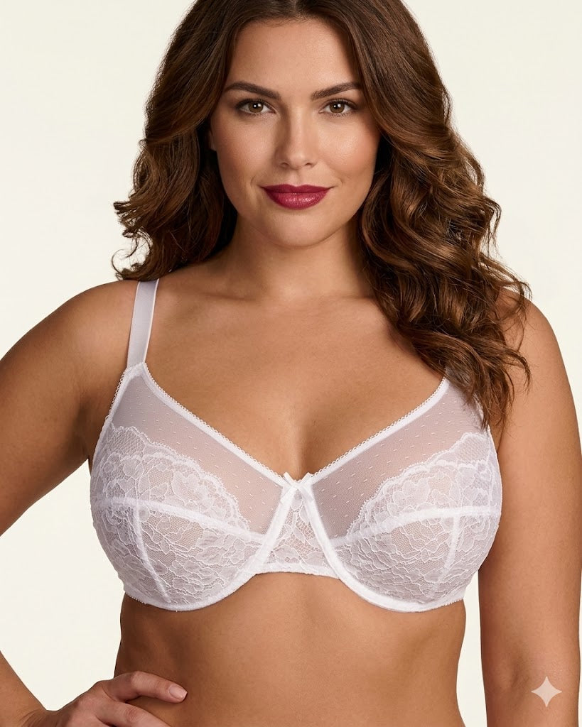 Formiva® Minimizer Bras for Women Enchante Full Coverage Underwire Bras Plus Size Lifting Floral Lace Bra for Heavy Breast